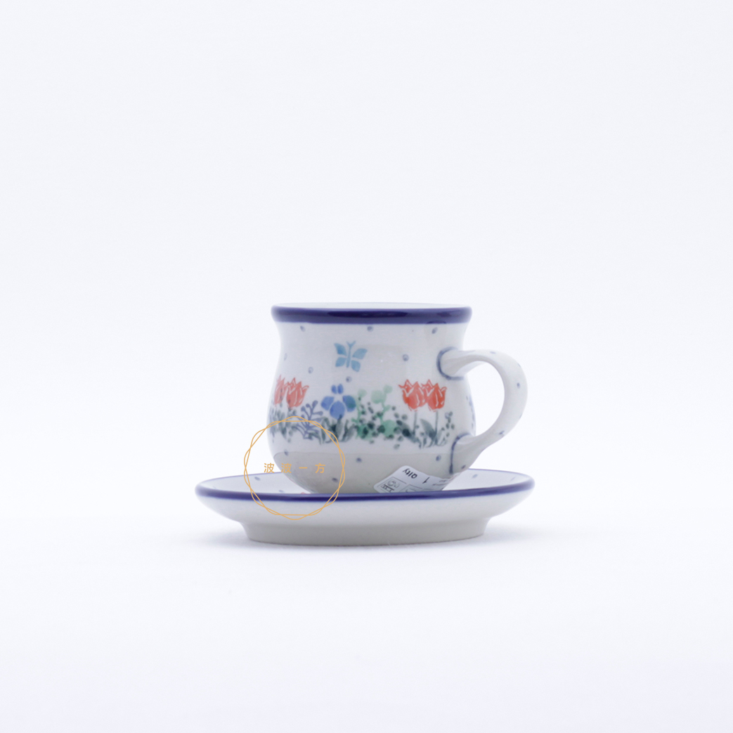 濃縮咖啡 杯盤組 100ml-可愛搖曳的小花