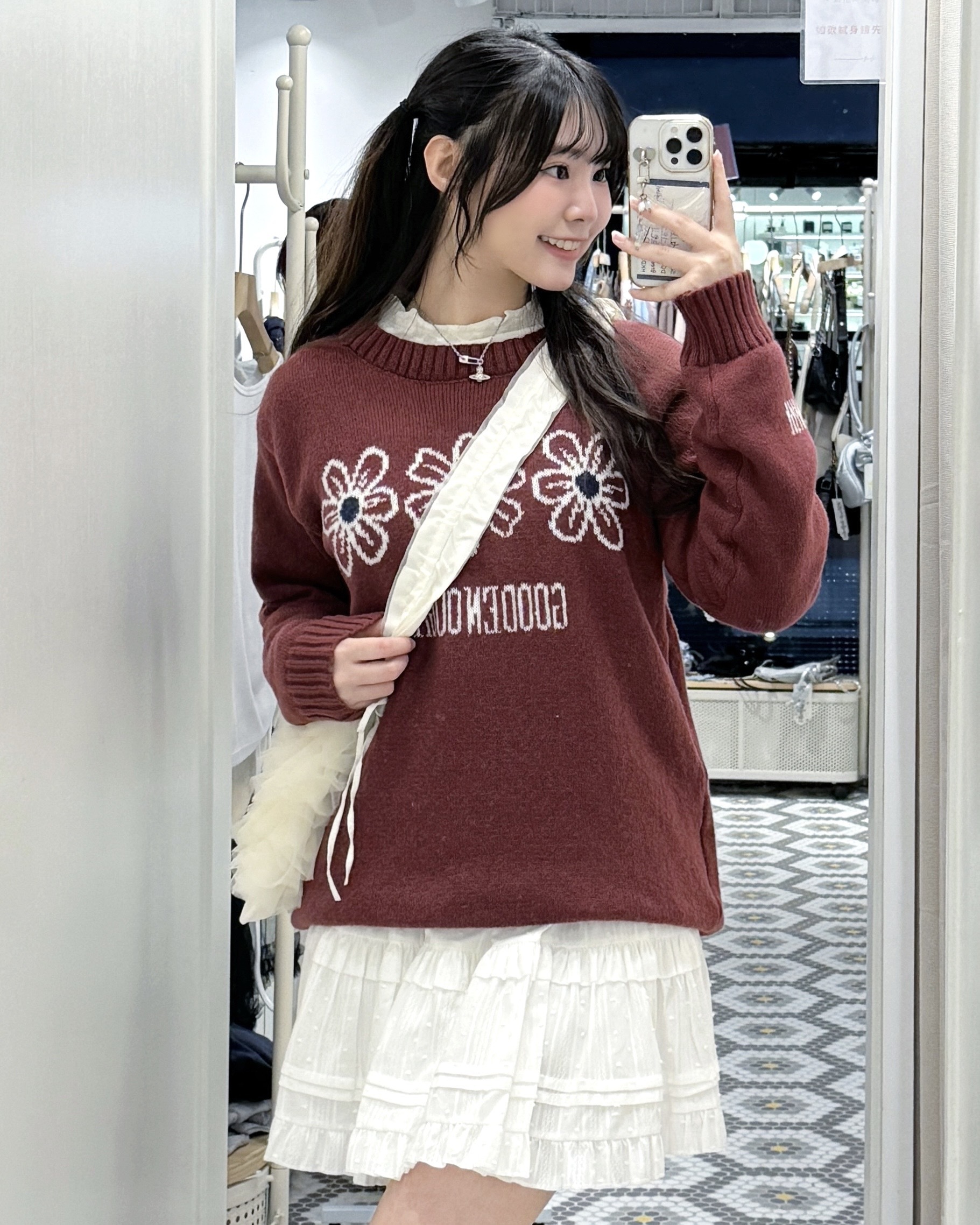 （停產） JP1160｜日本直送！日系3朵雛菊針織上衣✿ ྀིྀིྀིྀིྀི