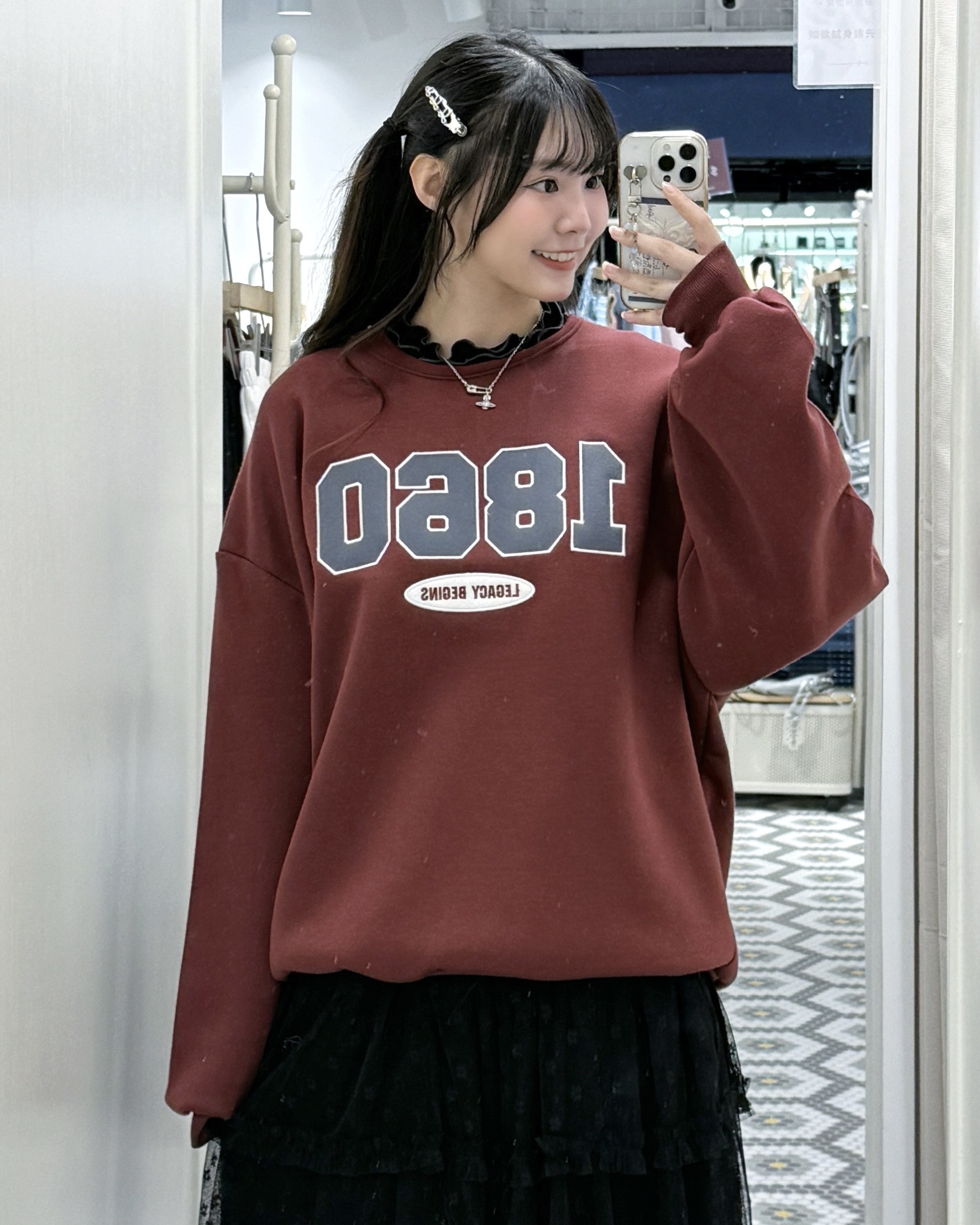 （停產） H0411｜學院休閑風1860 OVERSIZE衛衣₊˚.🎧📓✩