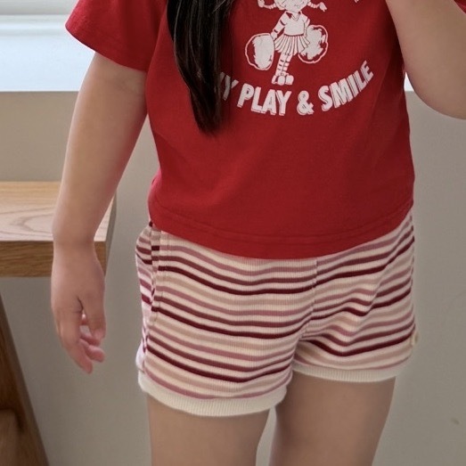 Ellymolly 拼色條紋短褲 / 2色