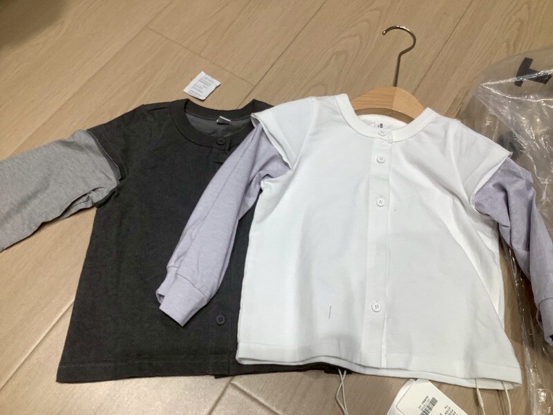 灰拼接釦式上衣