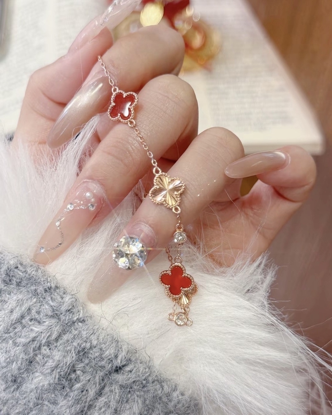 LIYI x Swarovski 施華洛世奇 水晶 幸運四葉草手鍊 爆閃 ins風 簡約實用高級感 時尚百搭