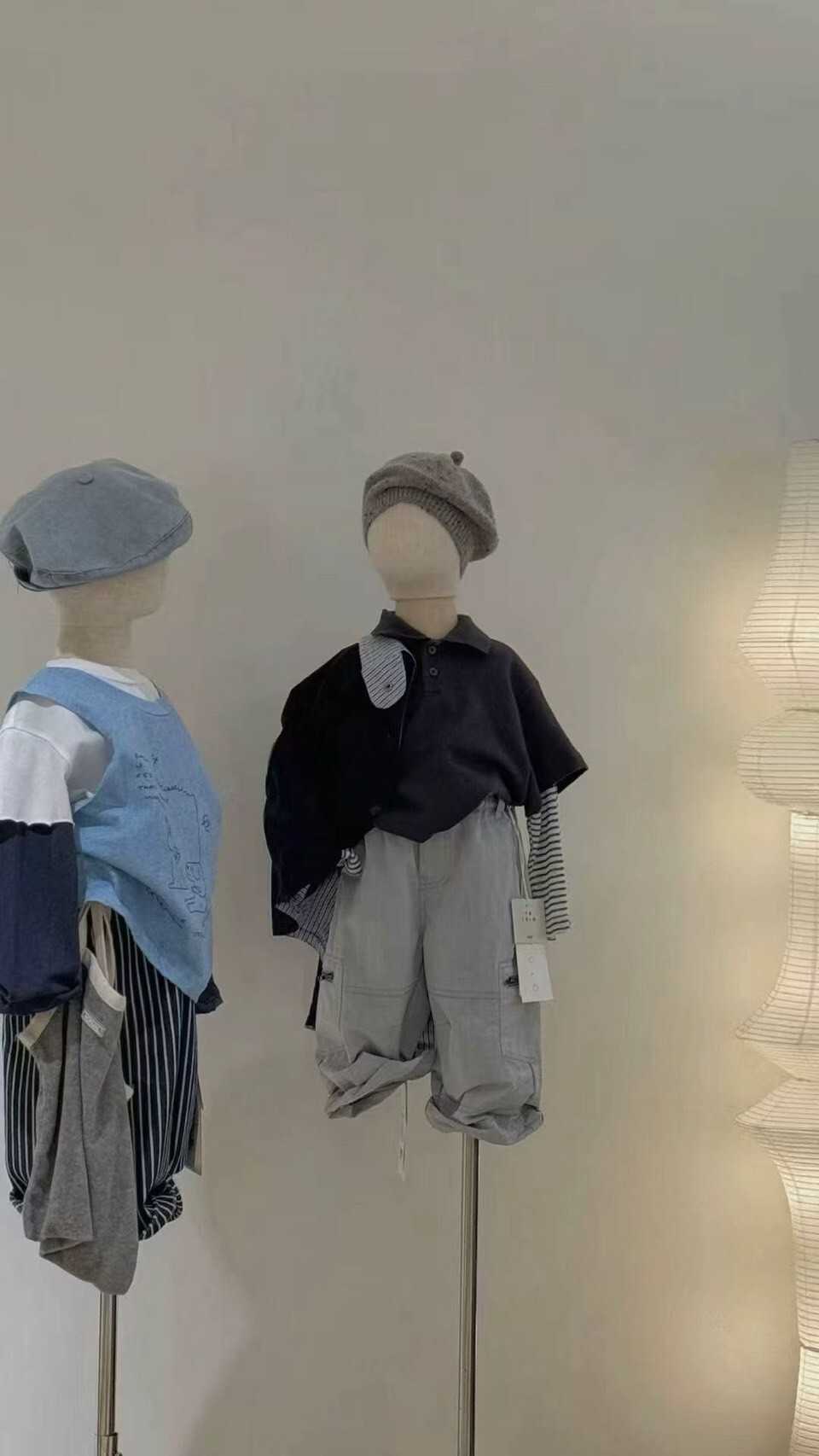 假兩件條紋袖Polo上衣