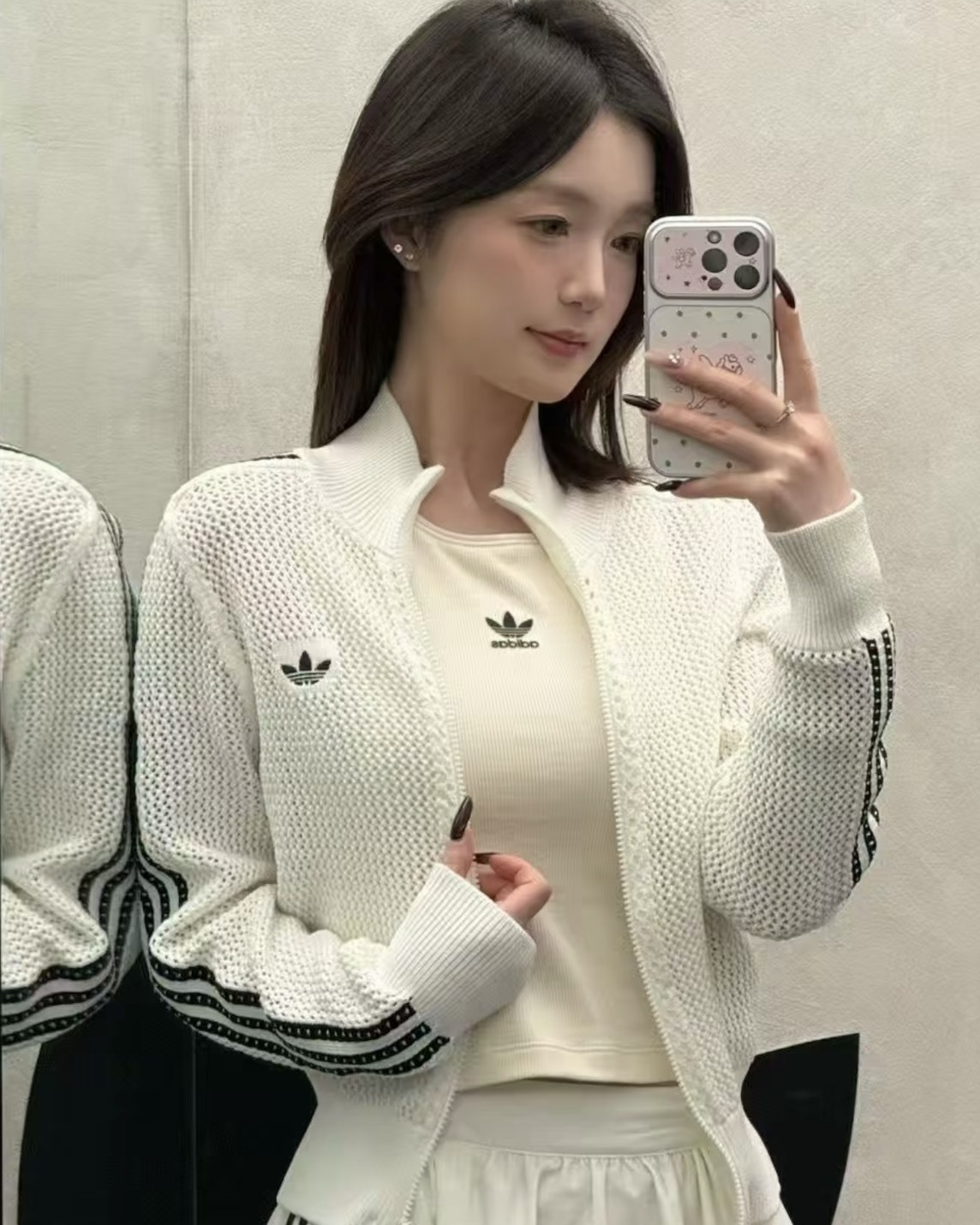 【預購】ADIDAS ORIGINALS KNITTED FW25 簍空洞洞外套 白色 KC6496