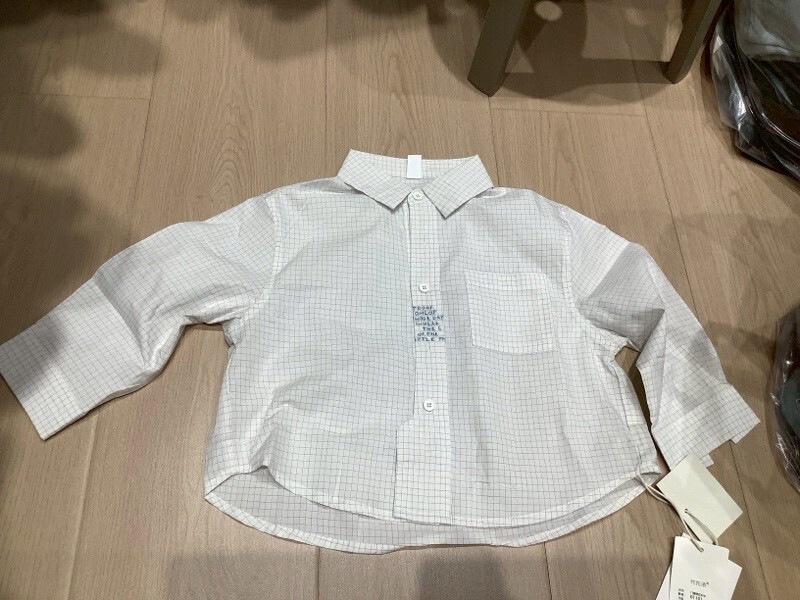 英文小字格子襯衫