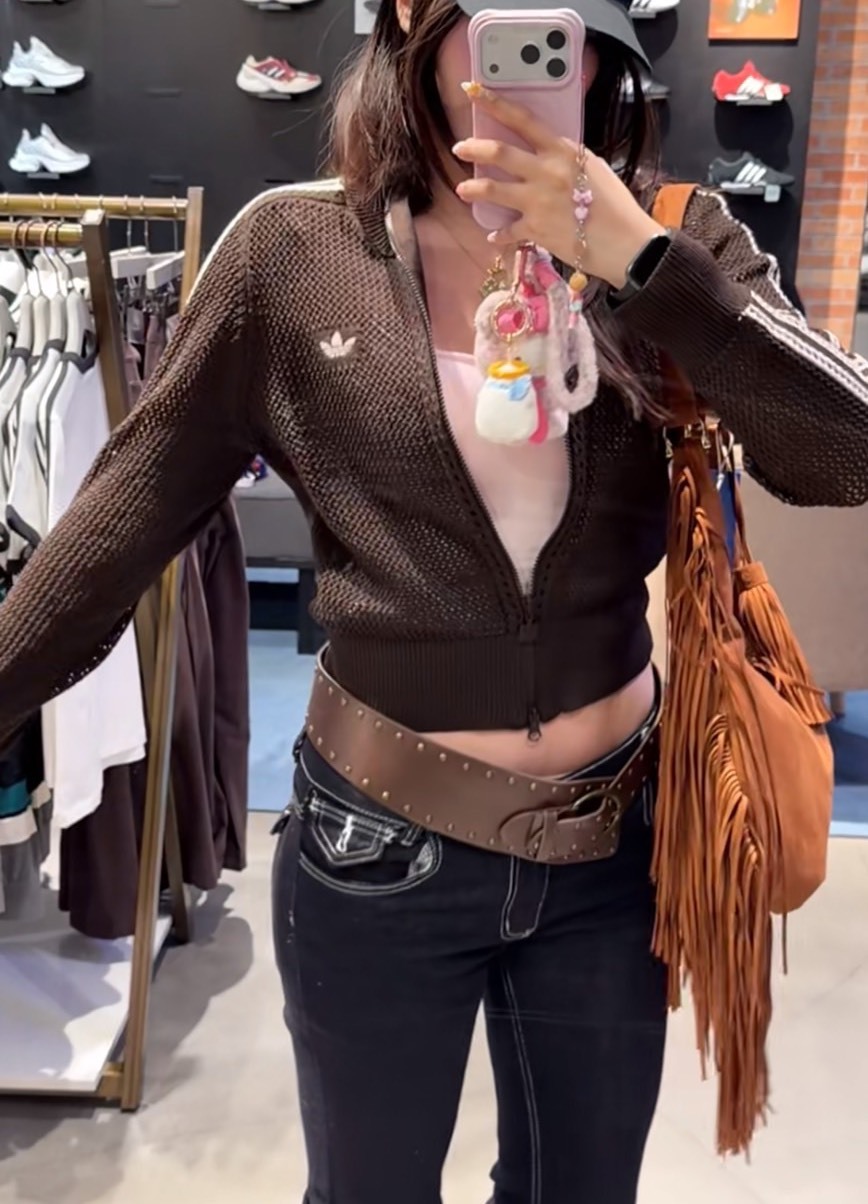 【預購】ADIDAS ORIGINALS KNITTED FW25 簍空洞洞外套 巧克力 KE0202