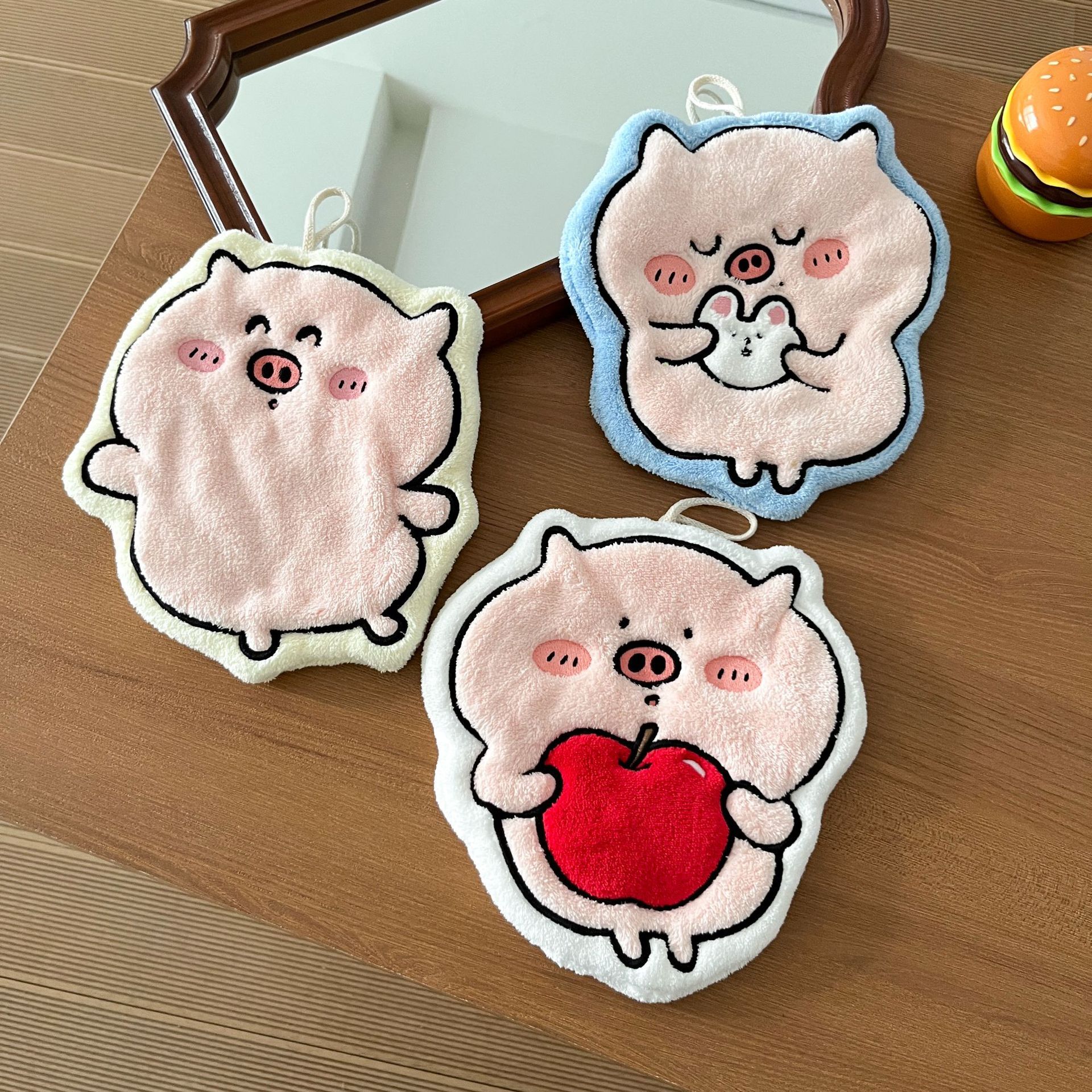 《6585》可掛式快樂小豬擦手巾