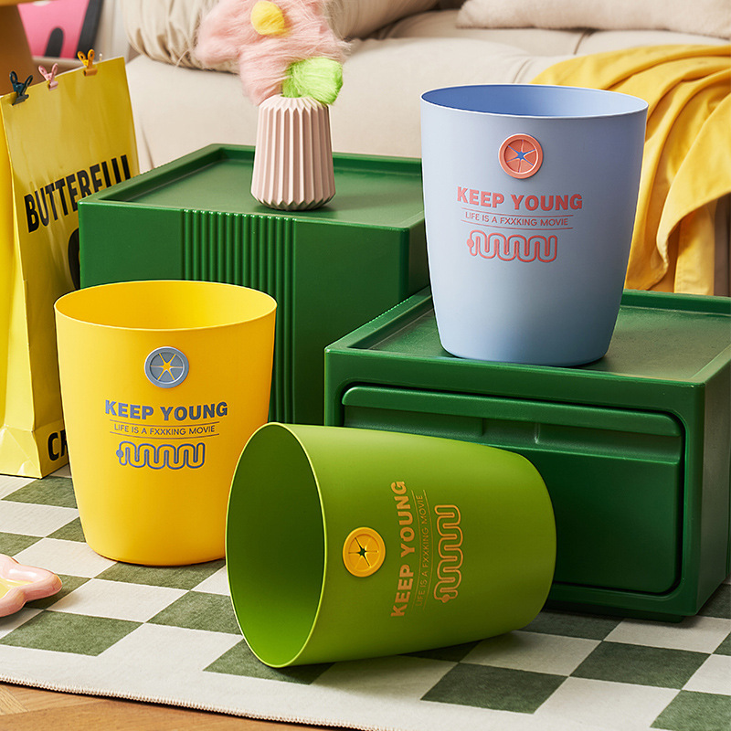 《6587》多巴胺撞色可固定垃圾桶