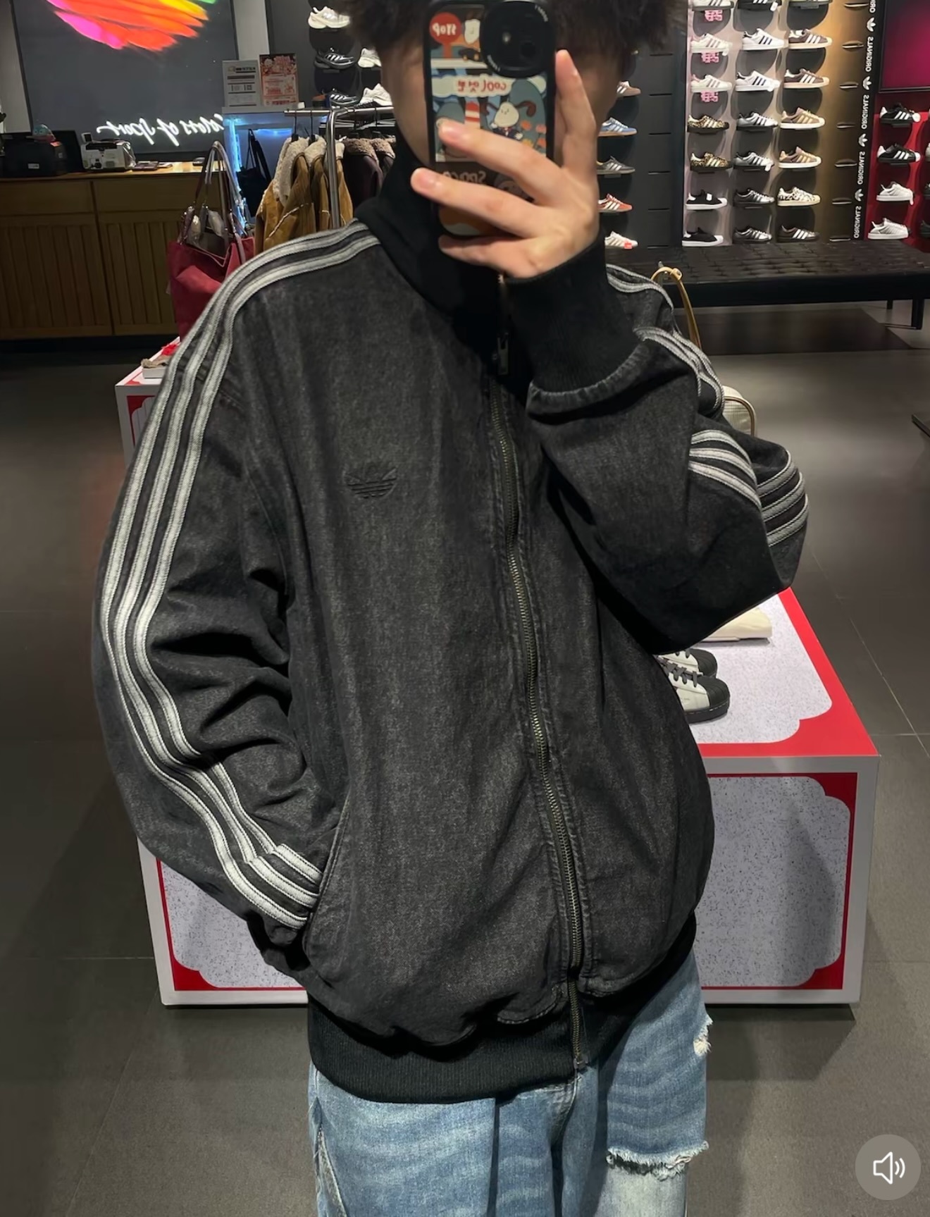 Adidas Originals ADICOLOR DENIM FIREBIRD TRACK TOP JACKET 男款牛仔外套情人節限定 kd1517