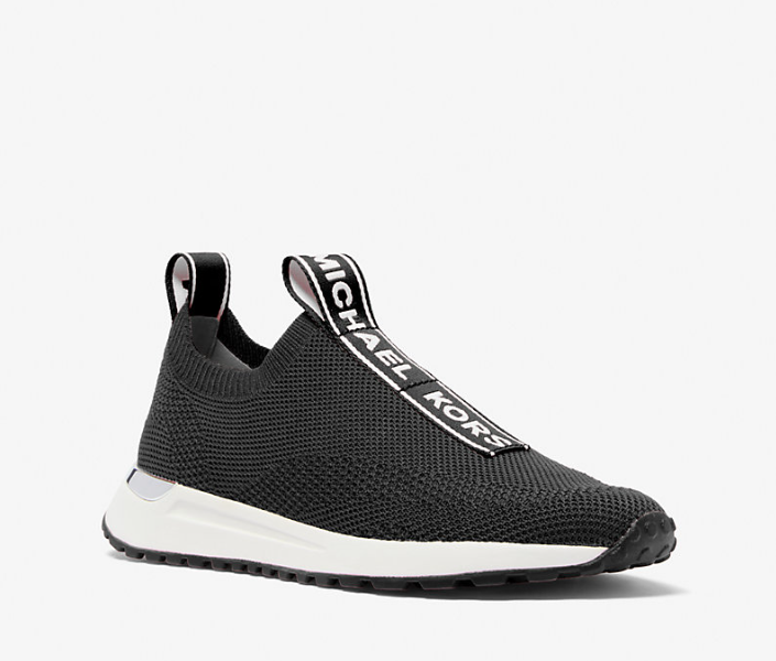 [S] MICHAEL KORS BLACK BODIE SLIP ON SF STRETCH KNIT, 49S5BDFP1D-BLACK (SMK1421)