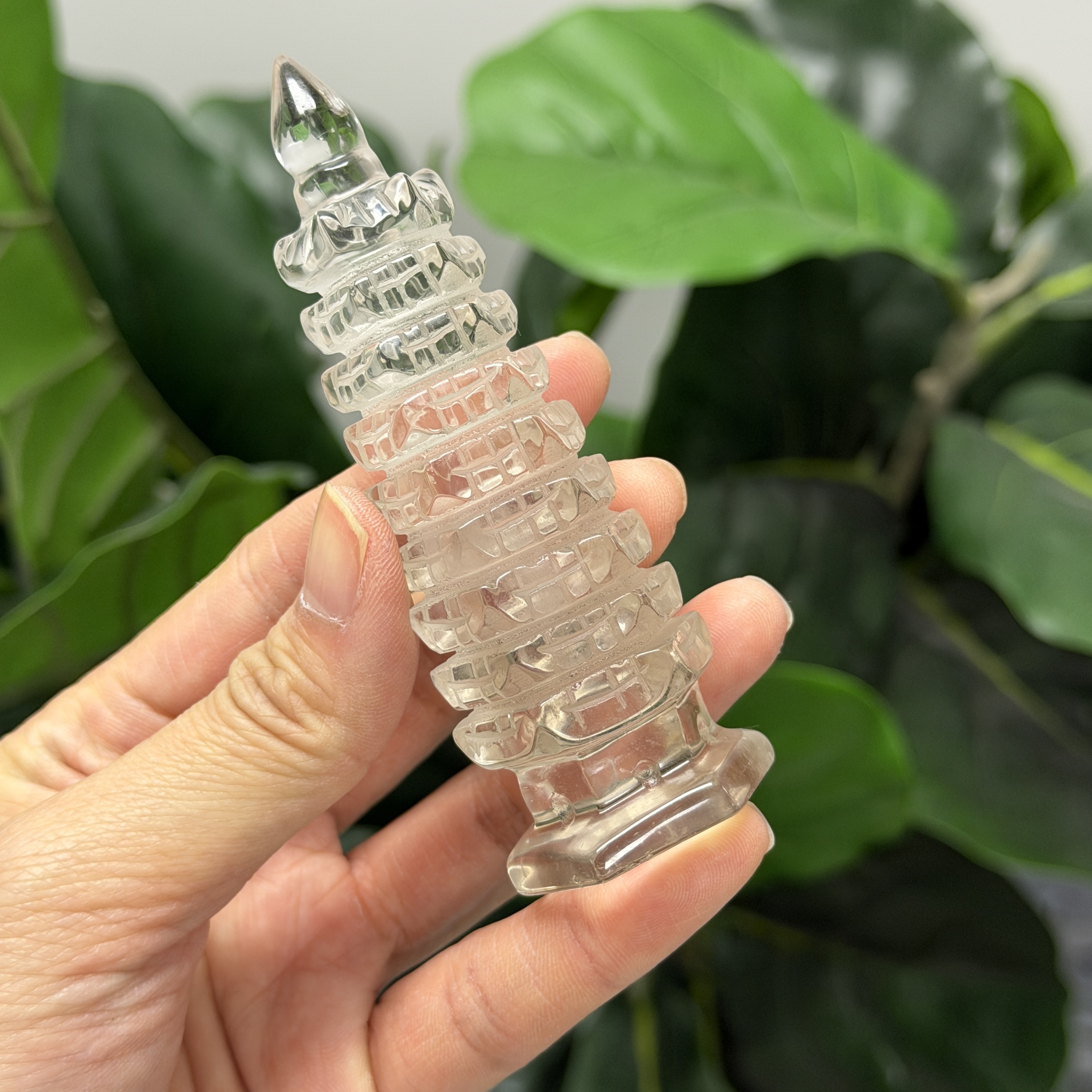 白水晶文昌塔 9.8cm WQ1670