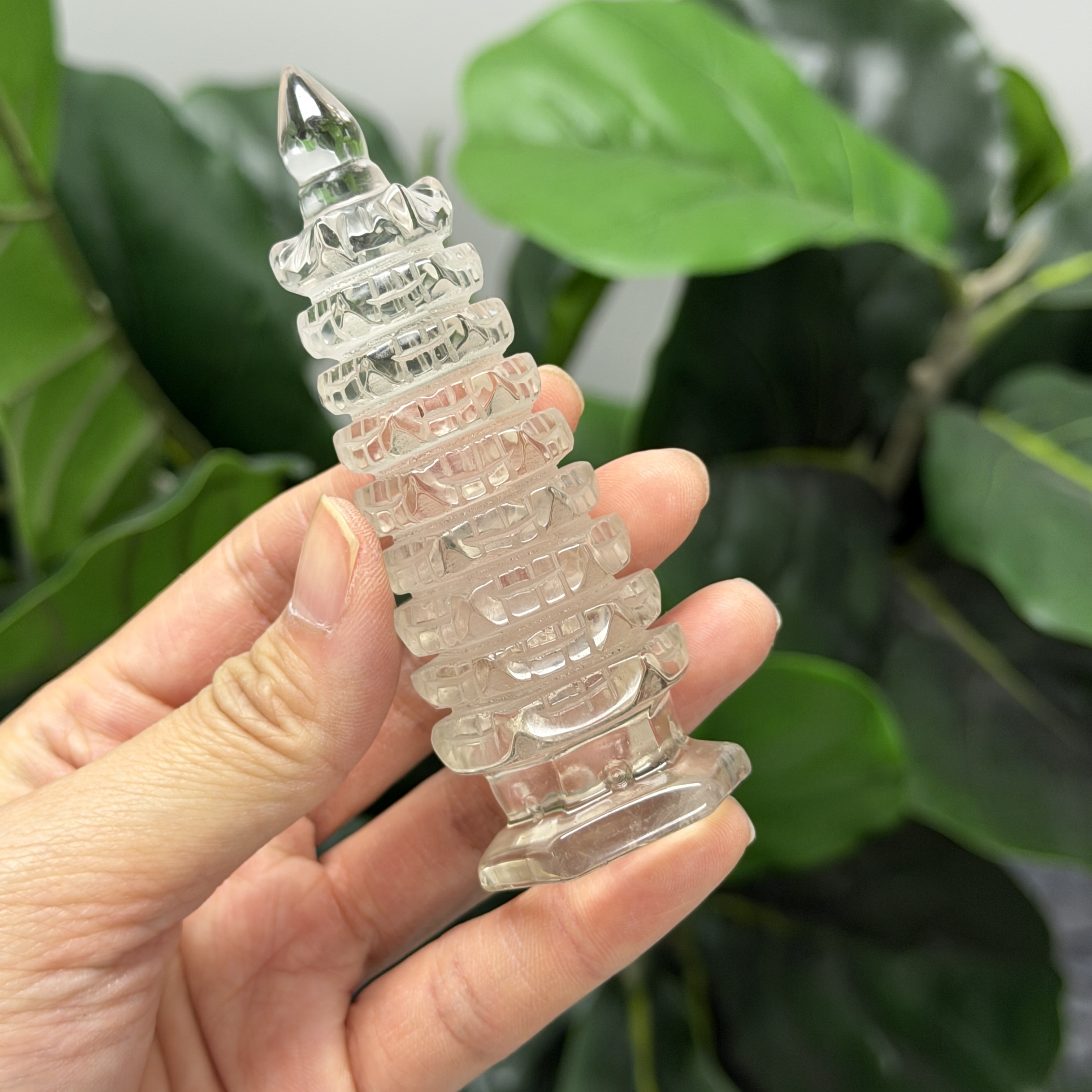 白水晶文昌塔 9.8cm WQ1670