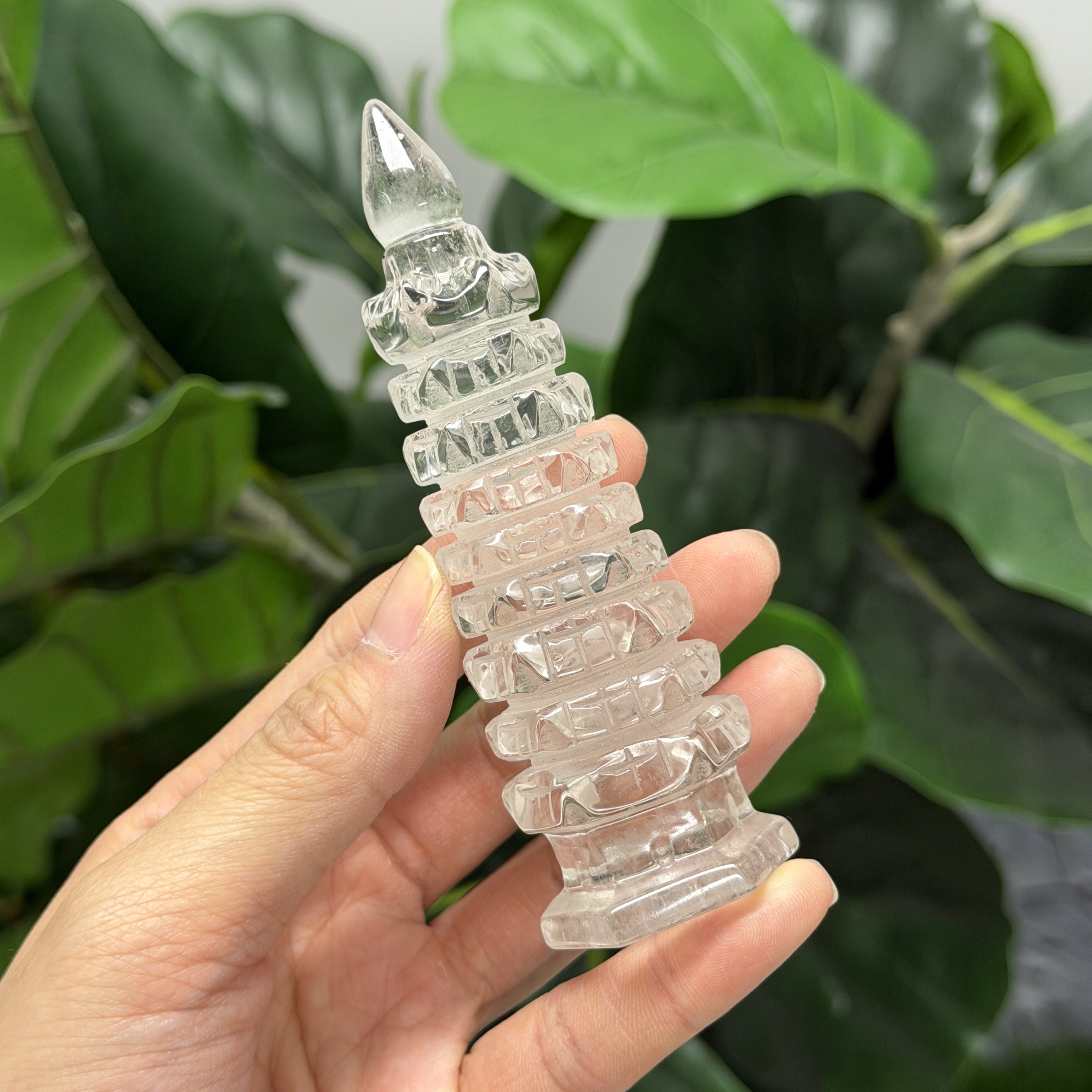 白水晶文昌塔 11cm WQ1668