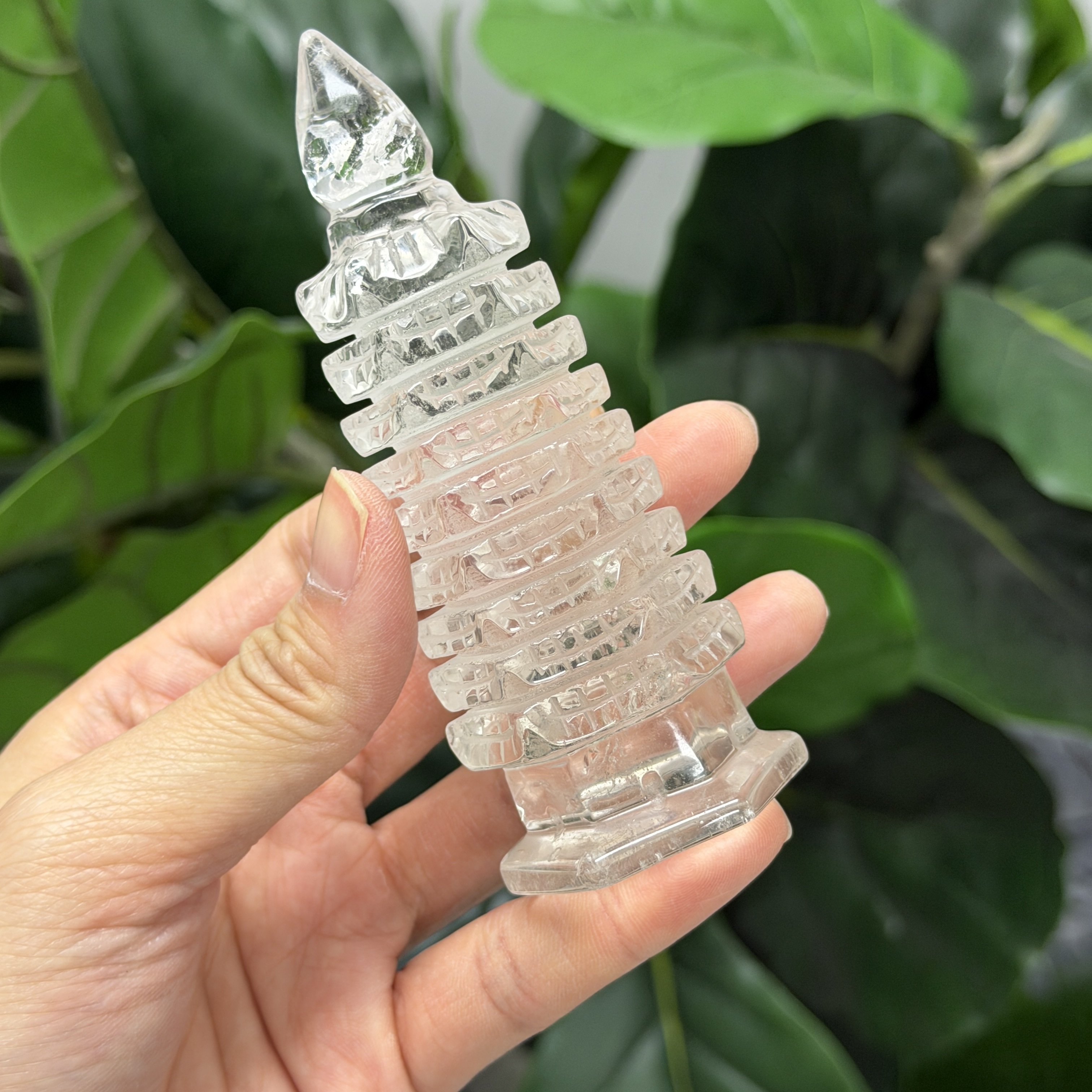 天然白水晶文昌塔10.7cm｜Crystal Cava