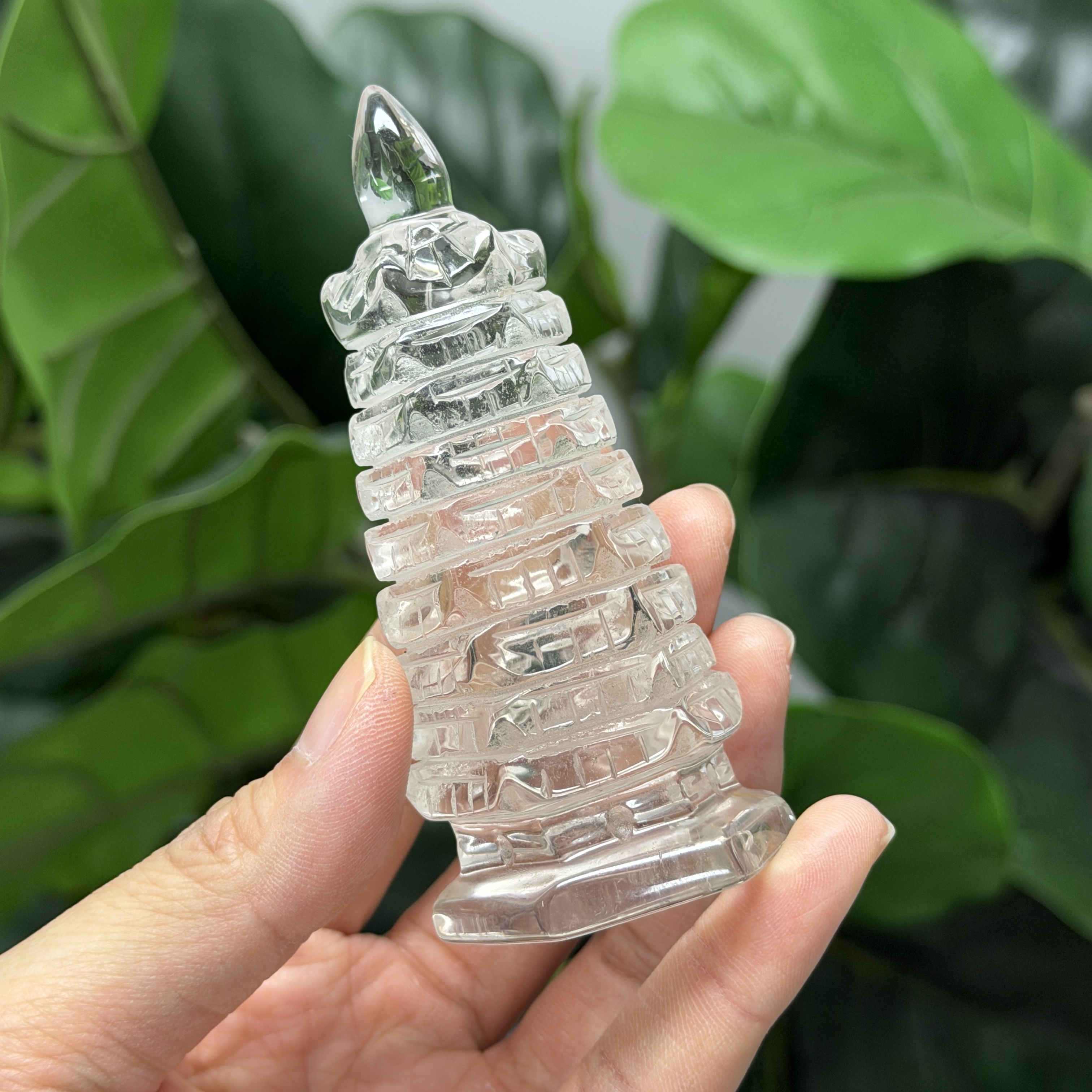 白水晶文昌塔 9.2cm WQ1666