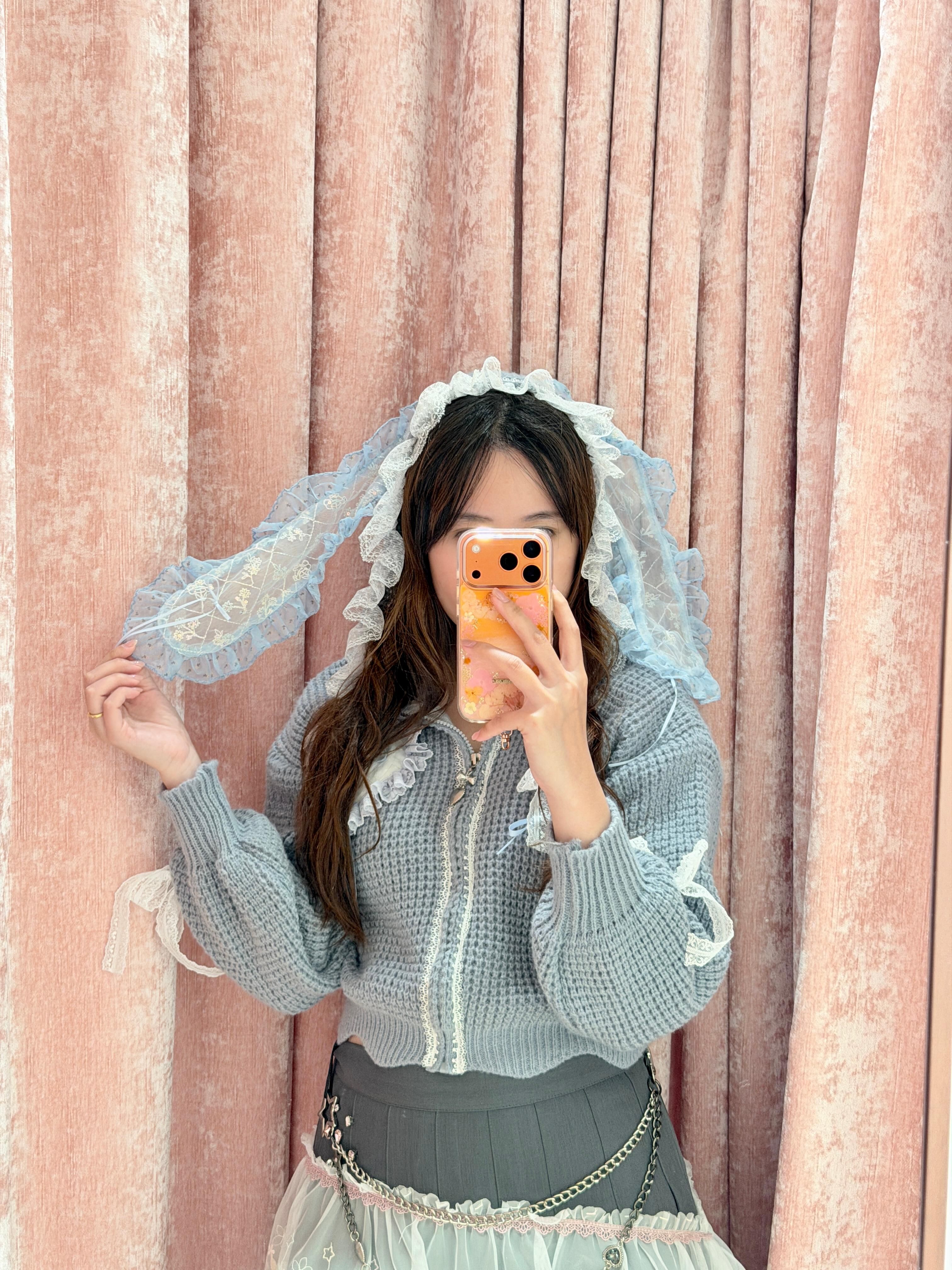 13334 Lace Fluff Princess Cropped Hooded Jacket