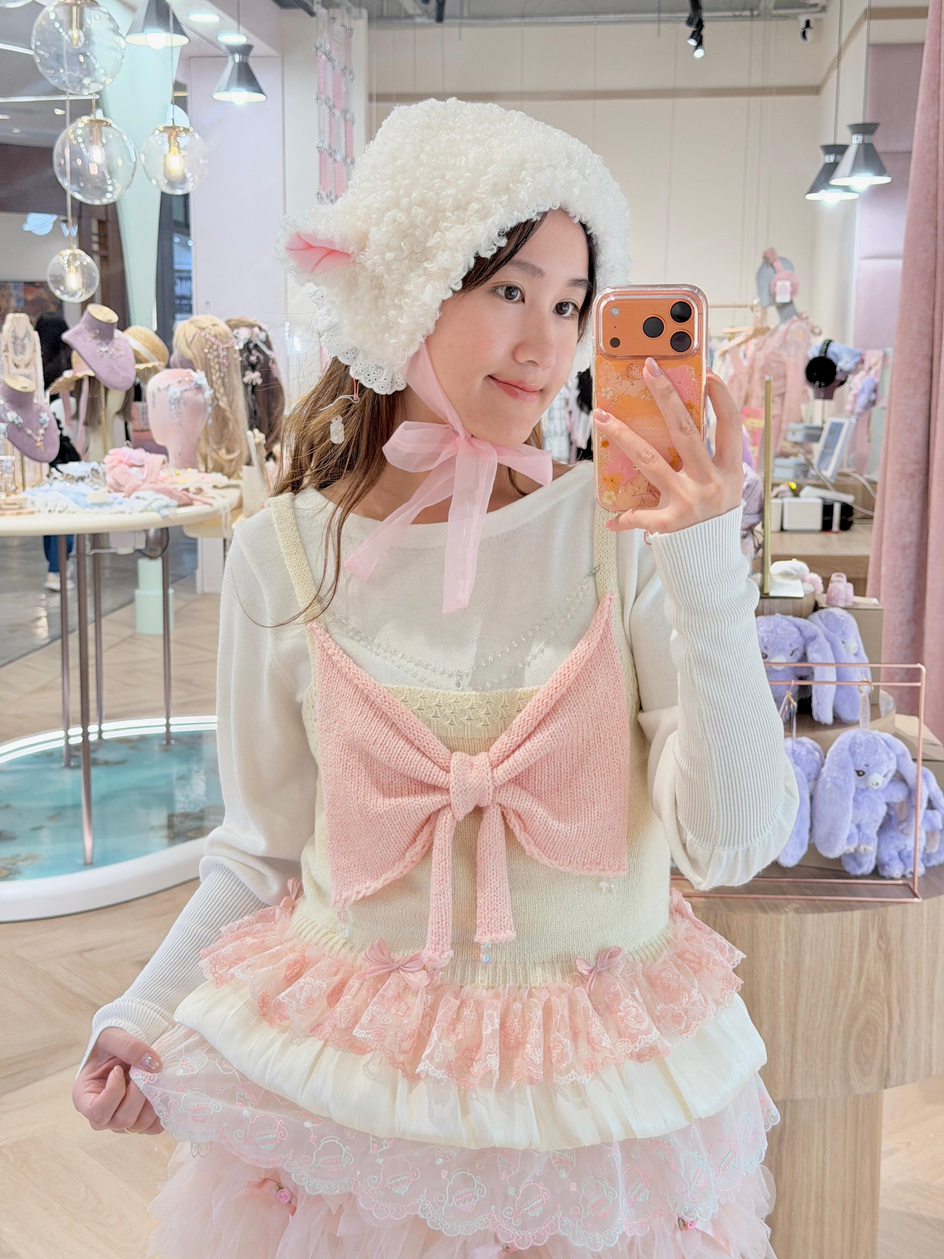 13312 Frost Cloud Bow Doll Knit Vest