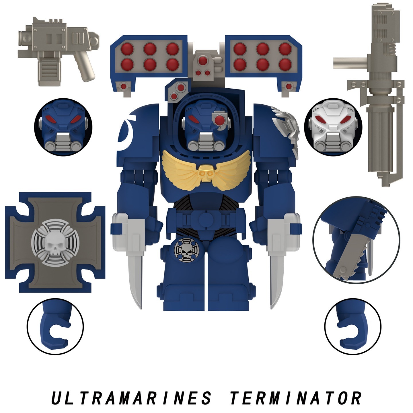 Ultramarines Terminator 40k Custom Minifigures fit Lego MY631AB