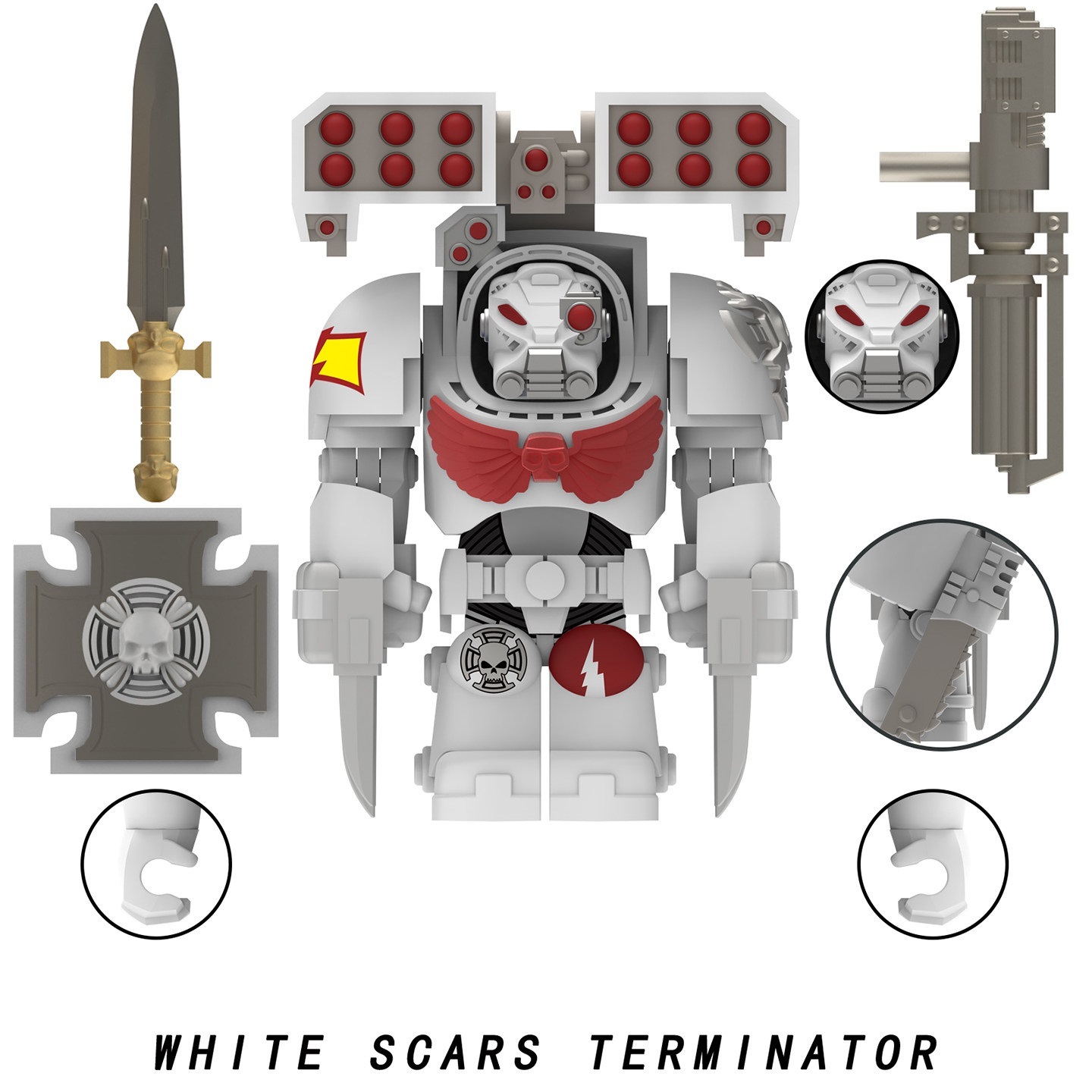 White Scars Terminator 40k Custom Minifigures fit Lego MY634AB