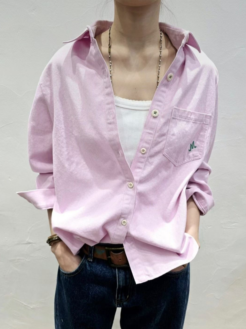 早春小刺繡質感襯衫｜韓系顯瘦日常穿搭長袖襯衫