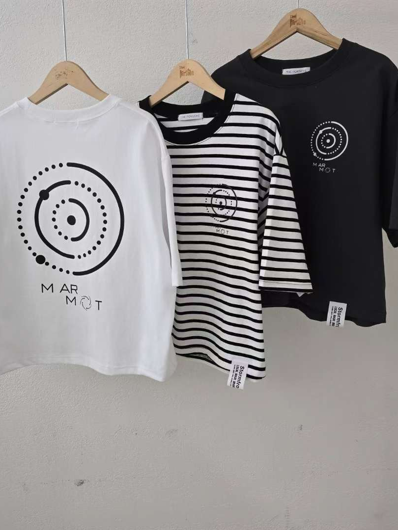 早春不貼身圓領個性棉T｜韓系顯瘦背後印花上衣