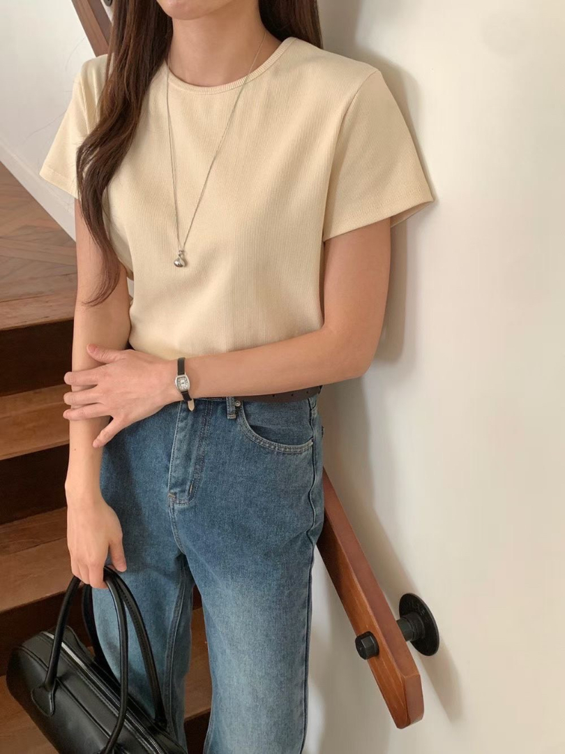 韓系百搭基本款★擋不住好比例的質感素色棉T
