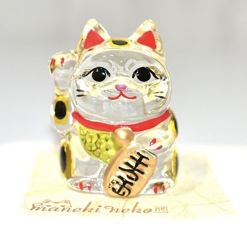 【起緣物】JP 透明水晶經典招財貓 開運 49-588
