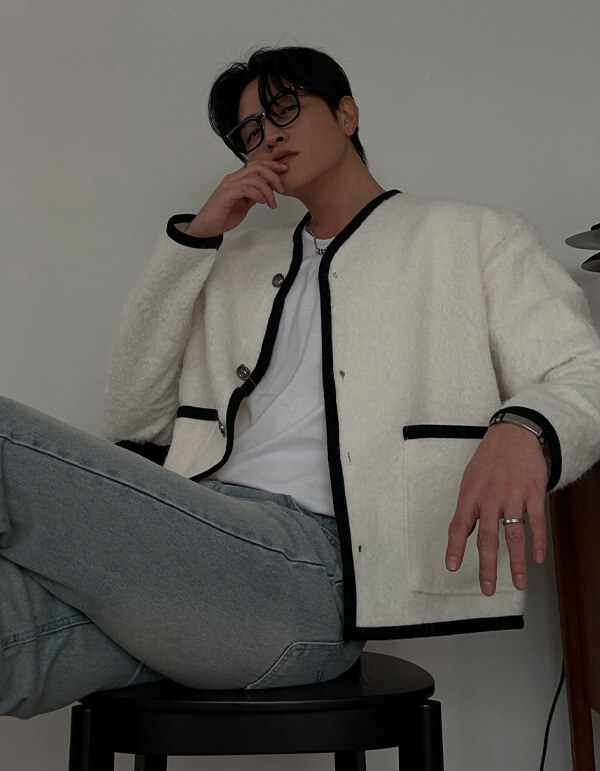 羊駝毛粗花呢小香夾克