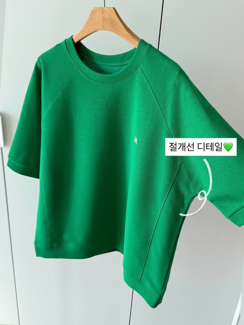 優雅素色小刺繡多巴胺棉T｜顯白高質感寬版短袖・韓系微寬鬆設計上衣