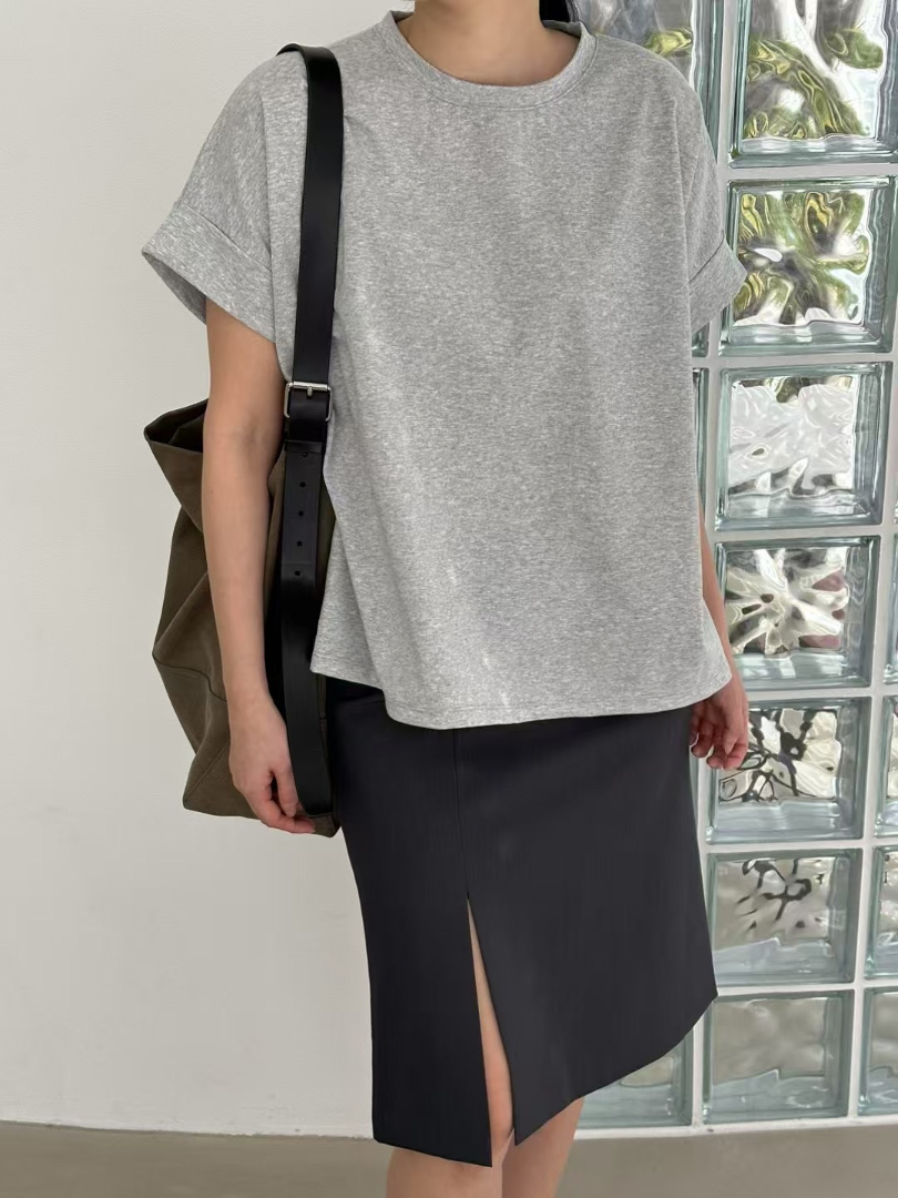 早春好精神純色棉T｜顯氣色寬版短袖・韓系百搭不貼身上衣