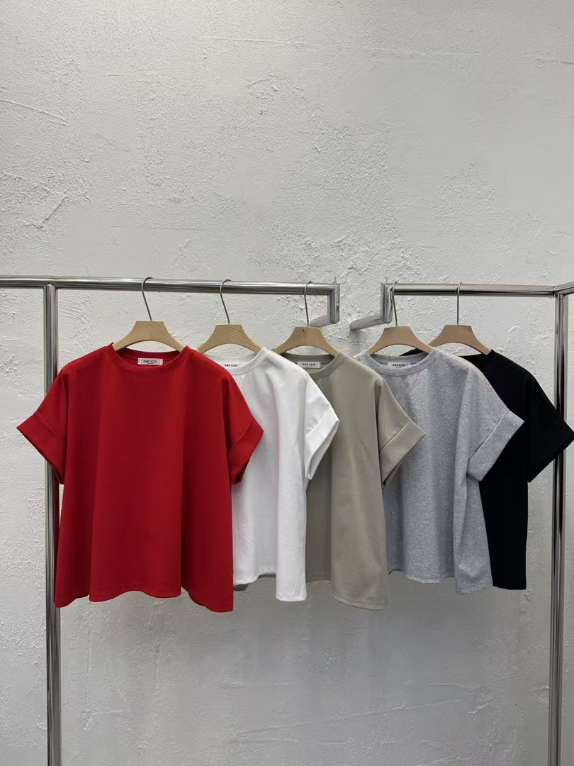 早春好精神純色棉T｜顯氣色寬版短袖・韓系百搭不貼身上衣