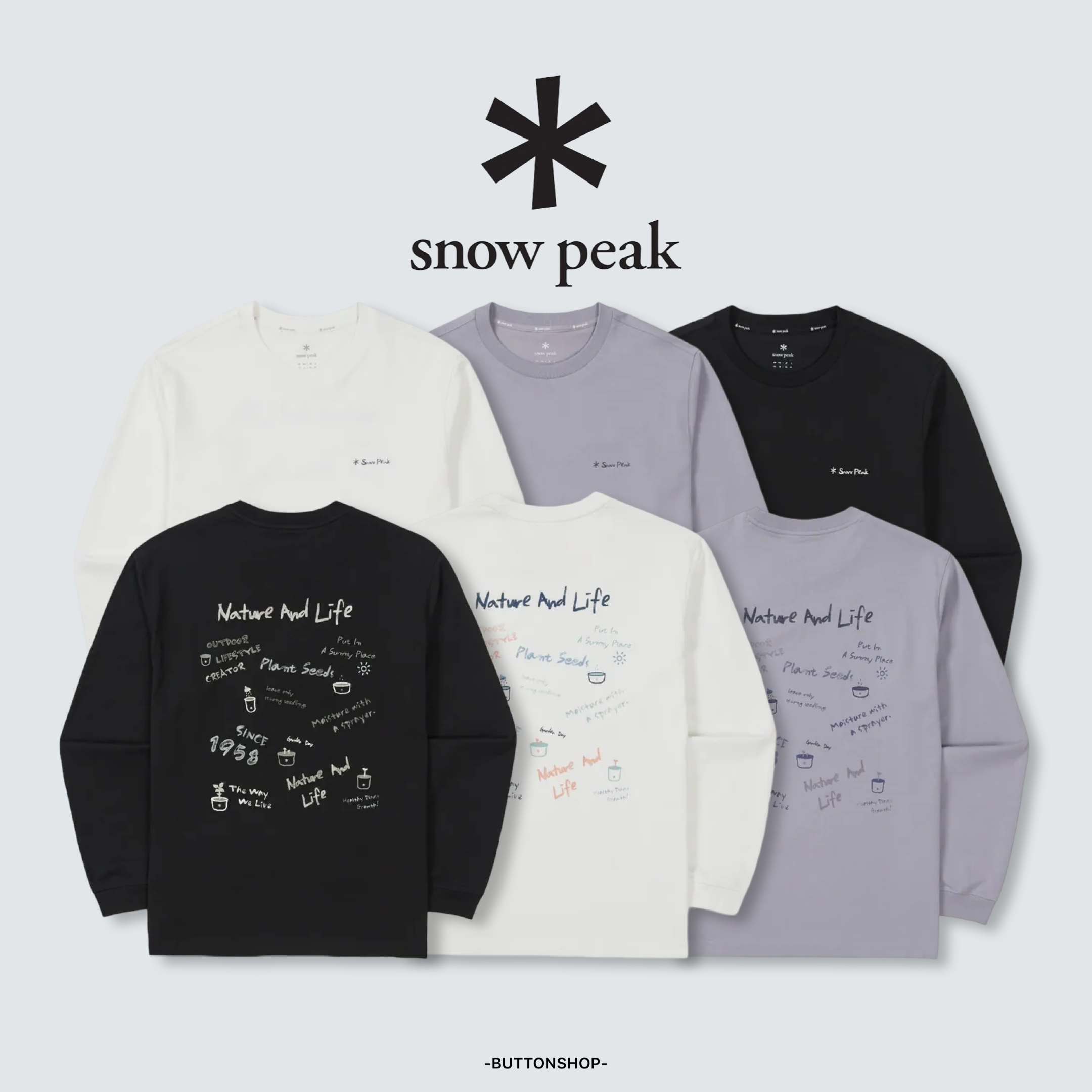 【春季新品限時開團🔥 3/2 晚上12:00準時收單～】snow peak Aerocool Crayon Long Sleeve T-shirt 背後蠟筆塗鴉 薄長袖 S26SUFTL74