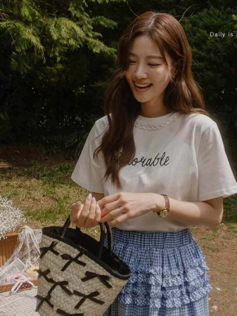 剛剛好的甜★韓系優雅穿搭棉Ｔ