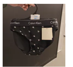 [S] CALVIN KLEIN DIAMOND LOGO BLACK ICON COTTON MODAL BIKINI, QF8520-003 (SCK851)