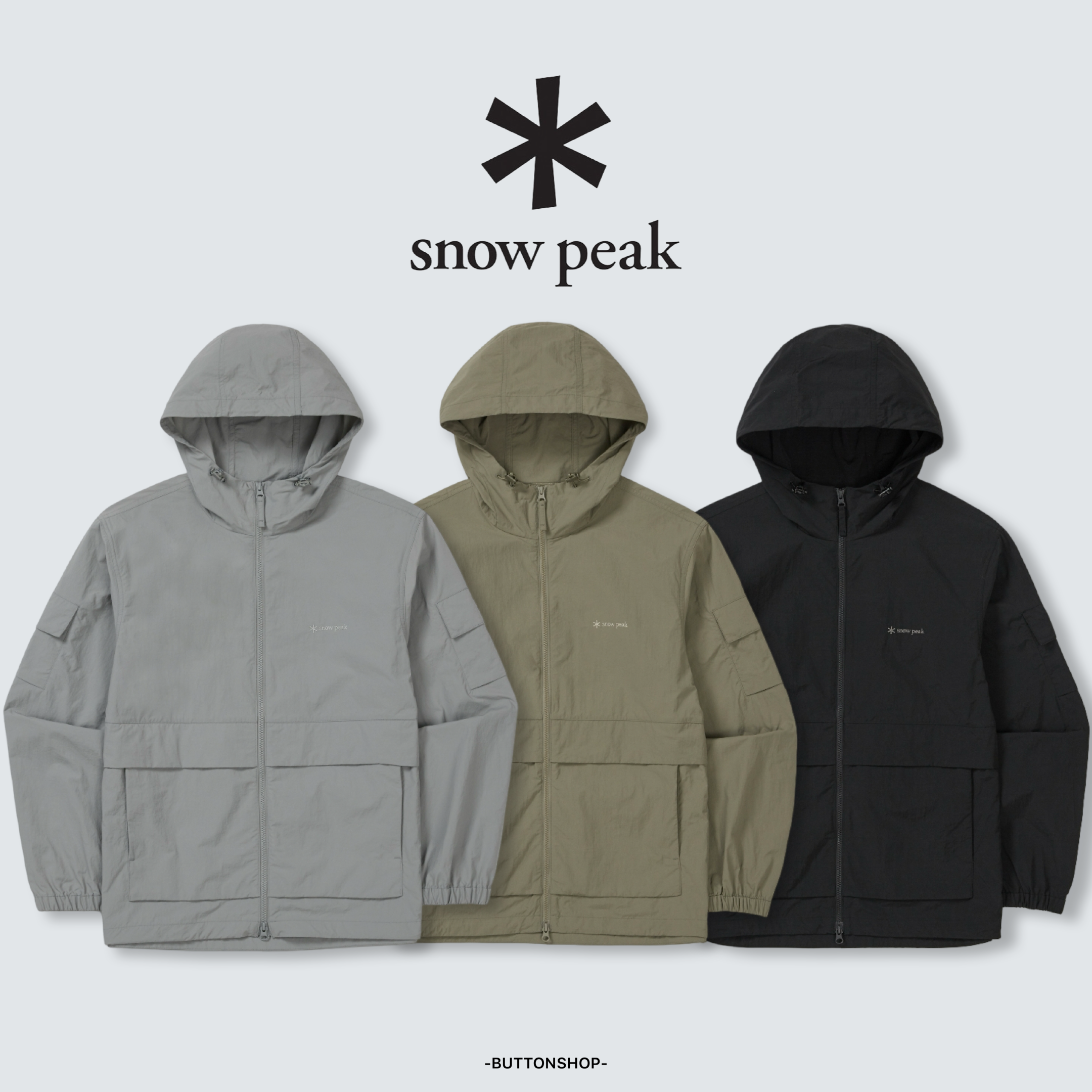 【春季新品限時開團🔥 3/2 晚上12:00準時收單～】snow peak Taslan Pocket Windbreaker Taslan 口袋 防曬 防風外套 S26MMLWB50