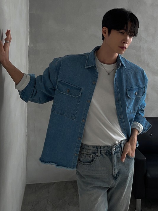 毛邊短版牛仔夾克