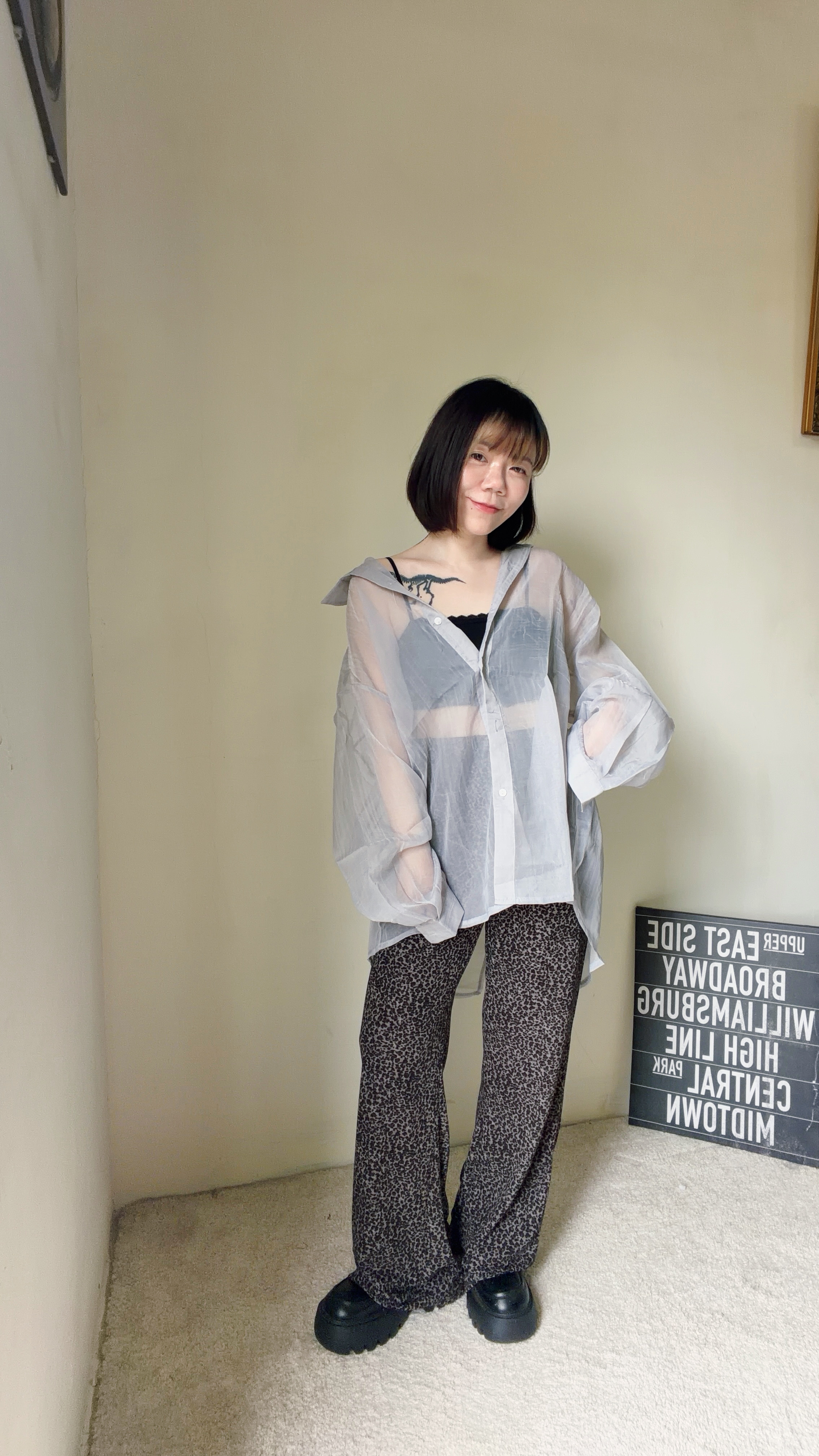 超涼感豹紋喇叭褲（預購）