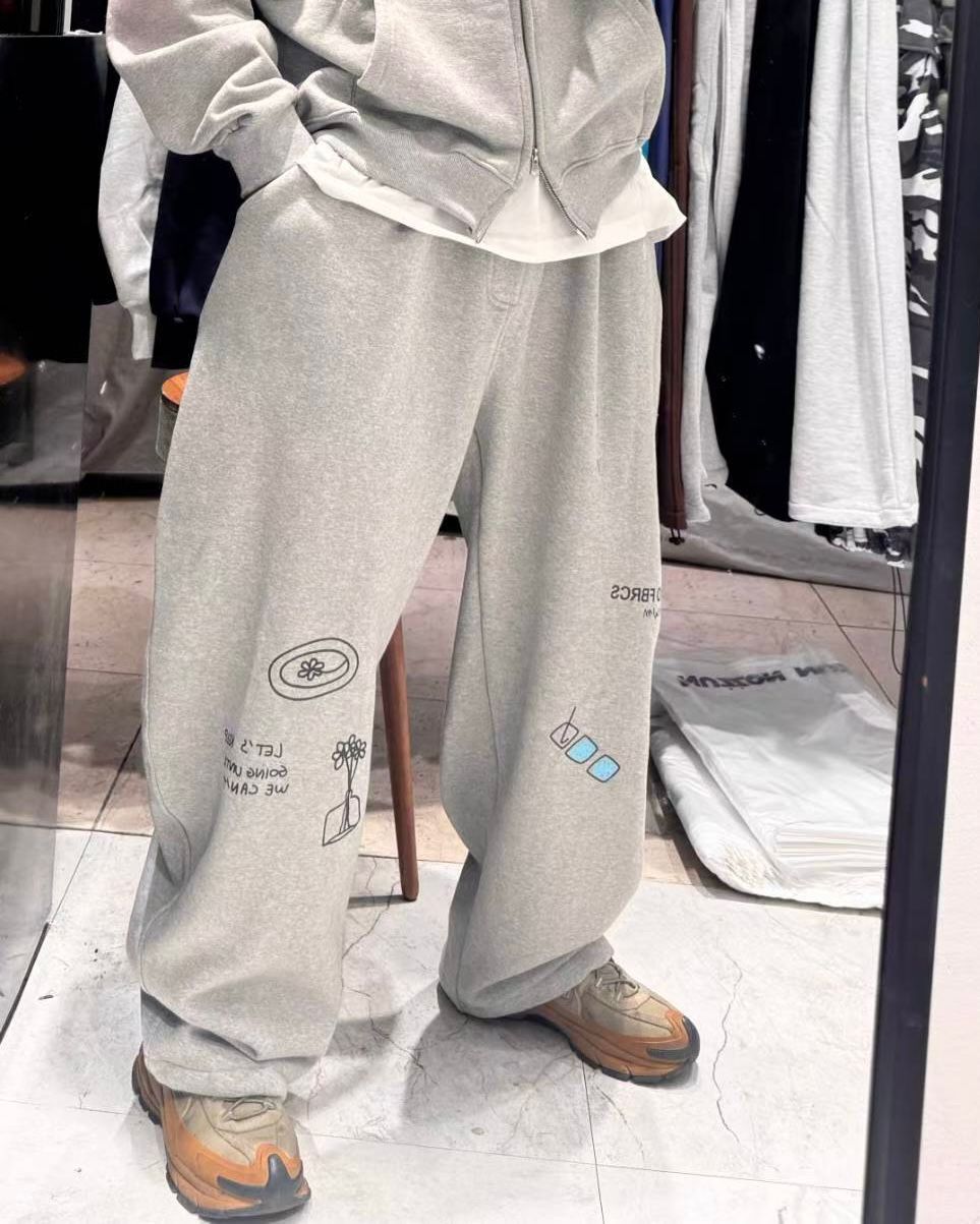 英文字圖案運動褲 MUJEUN-004P