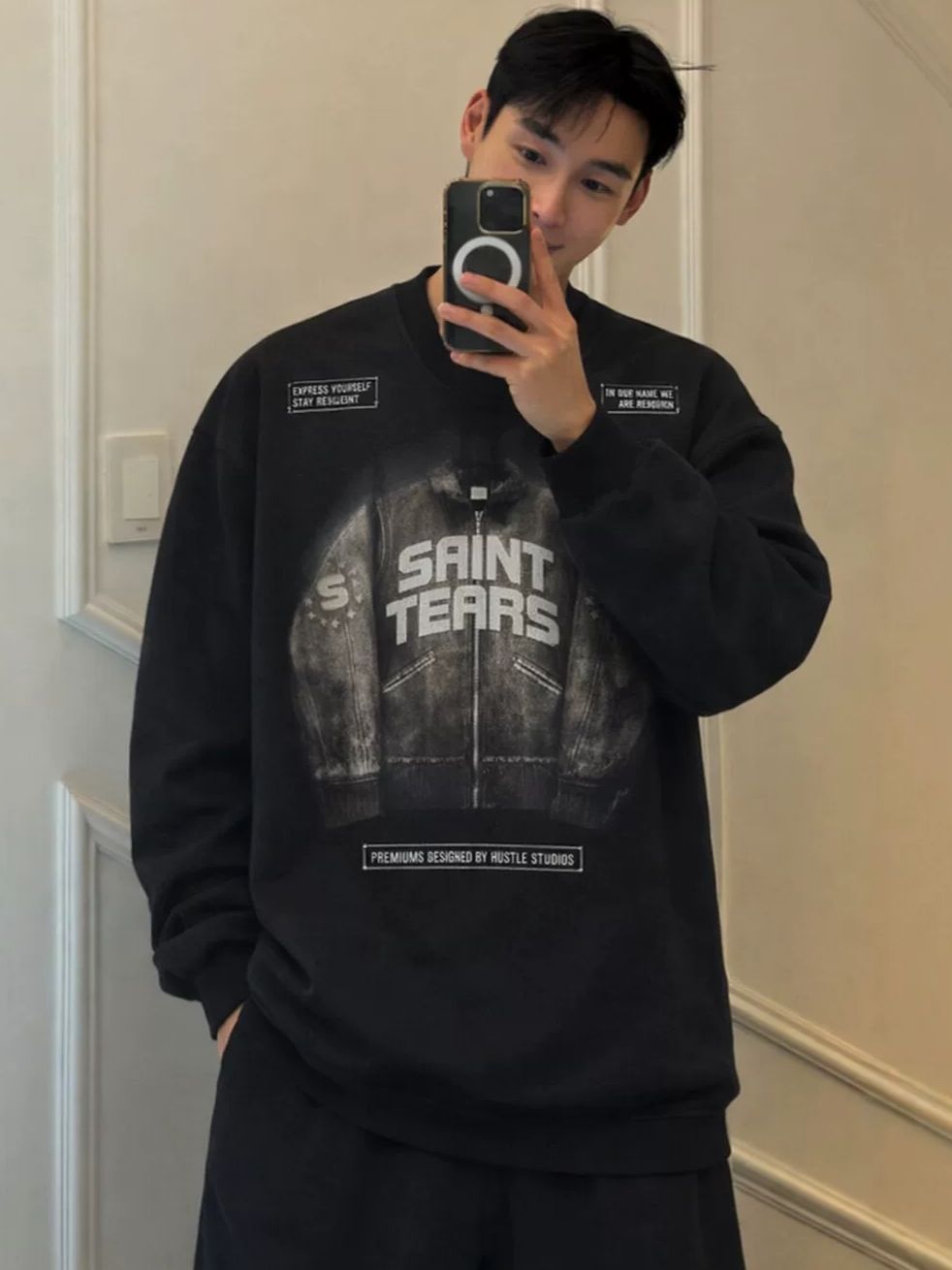 英文字圖案長袖衫 VAMPIRE-006T