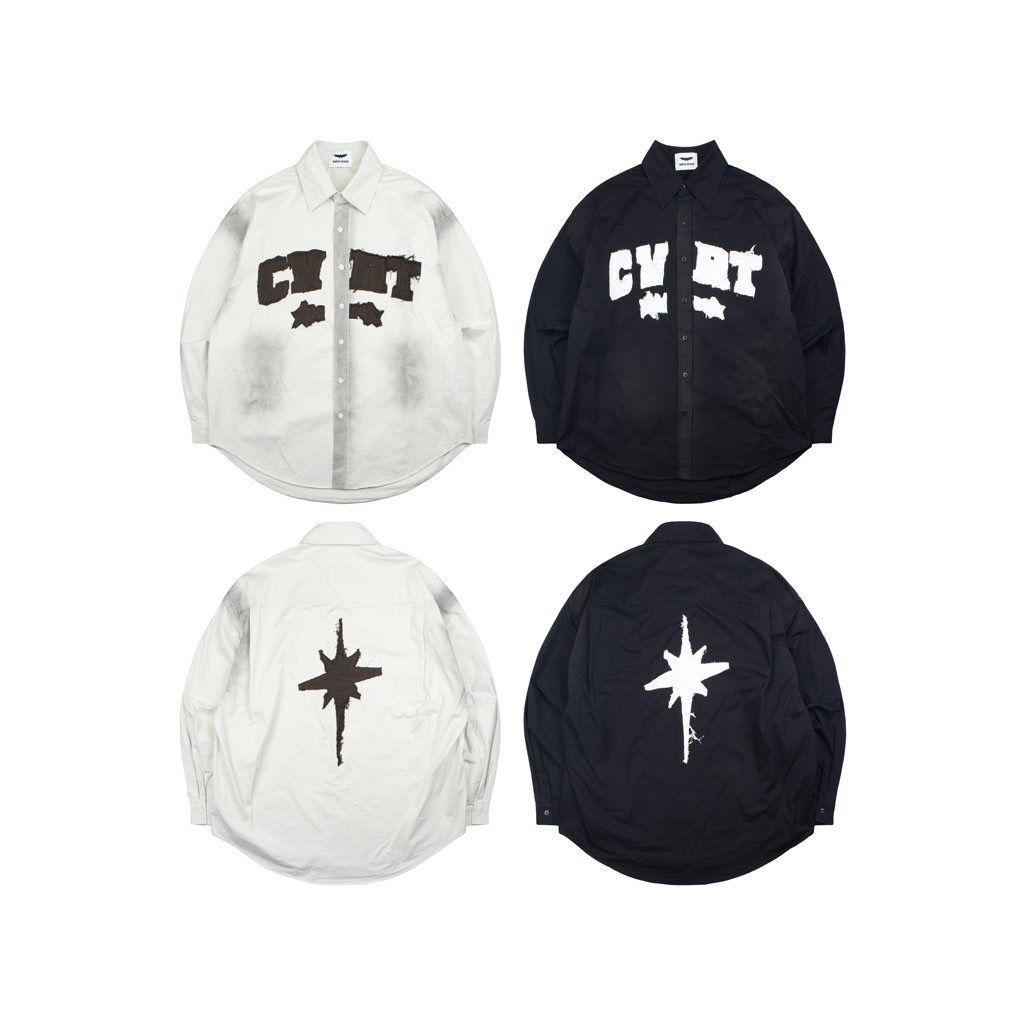 英文字圖案長袖恤衫 VAMPIRE-007S