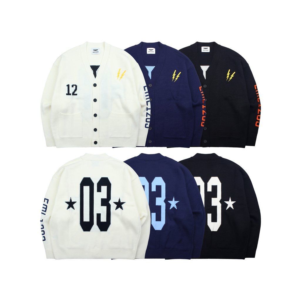 英文字圖案開胸針織外套 VAMPIRE-009JK