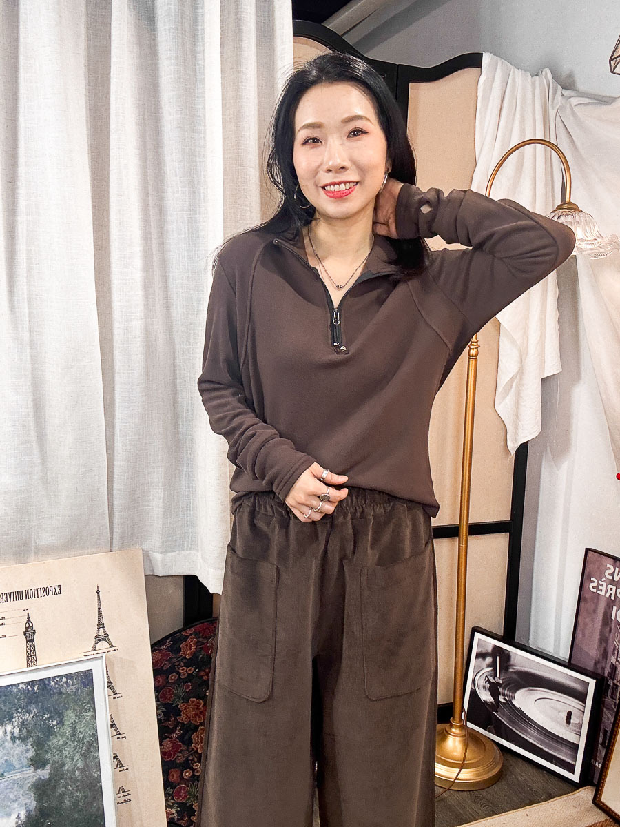 開倉低至半價😱FINALSALE📣 領位拉鏈．內薄抓毛 COTTON料TOP【不設退換】