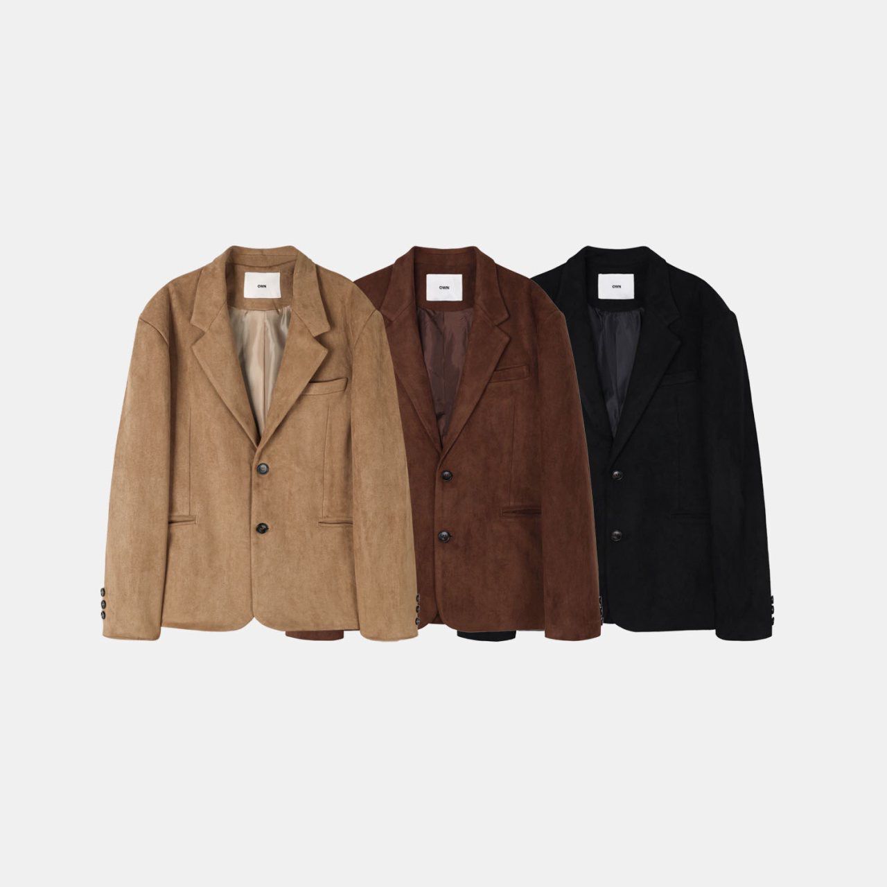 淨色猄皮西裝褸 OWN-116JK