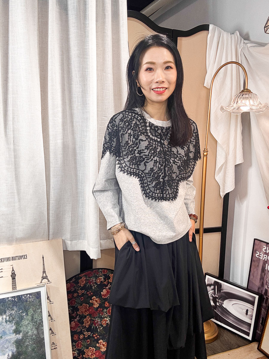 開倉低至半價😱FINALSALE📣 領位LACE．雙面料TOP【不設退換】