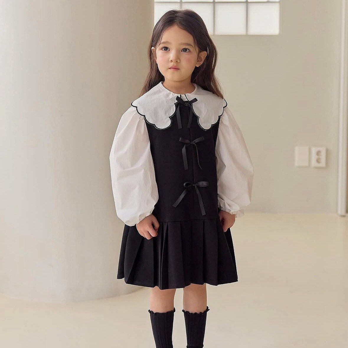 90-150 DB 緞帶百褶洋裝