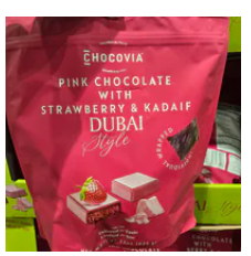 [S] CW CHOCOVIA PINK CHOCOLATE WITH STRWBERRY AND KADAIF DUBAI STYLE, 8692345533217 (SZZ1053)
