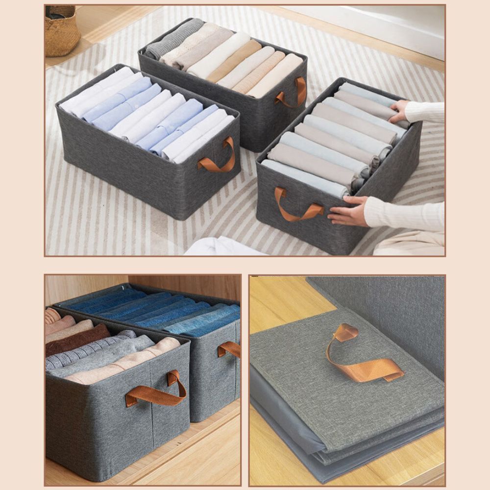 陽離子噴塑鋼架收納箱46x28x20cm｜衣櫃收納盒 可折疊收納箱 鋼架支撐  抽屜式收納 衣物整理箱【輕鬆購五金百貨】