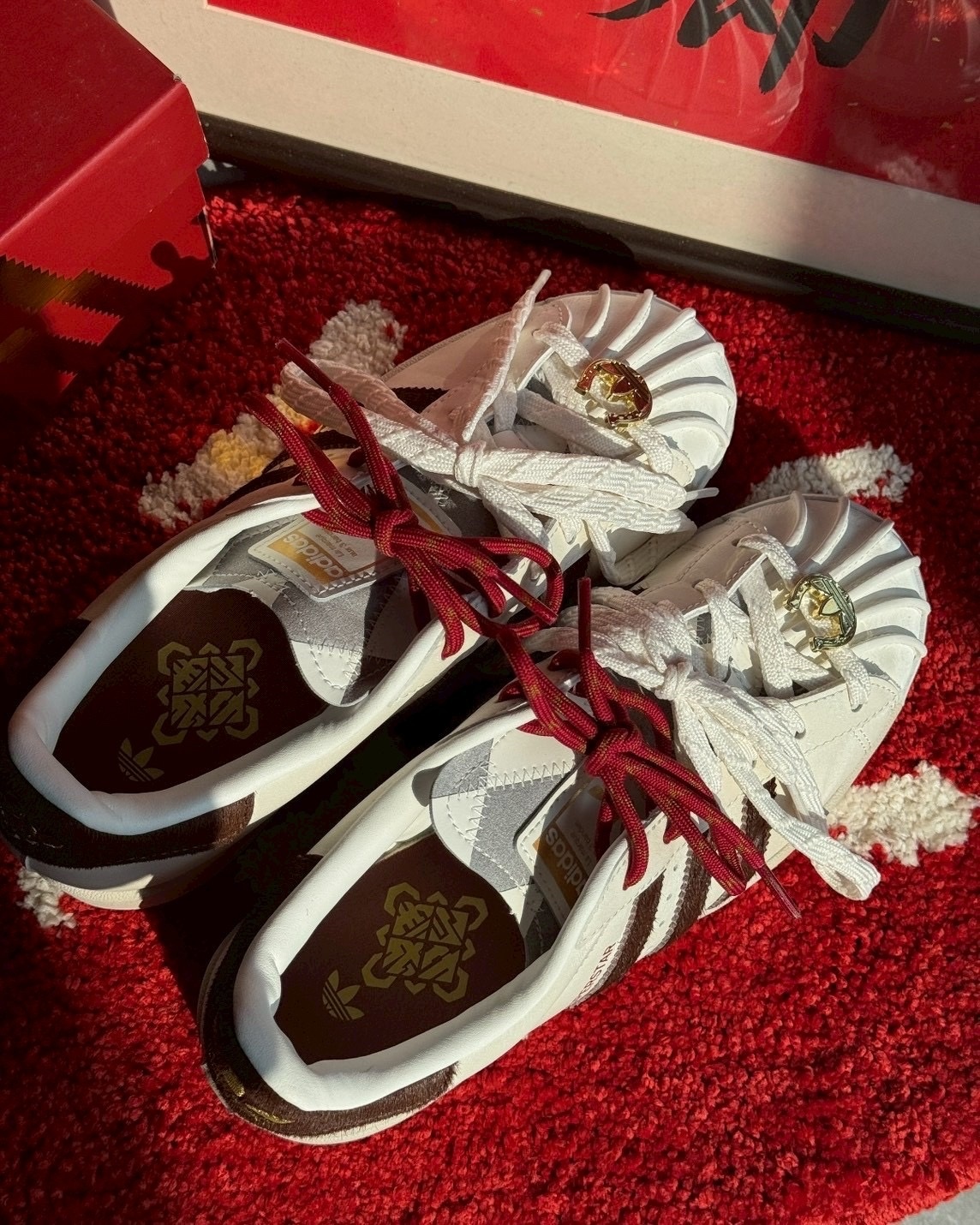 Adidas CNY X SUPERSTAR II 白紅棕 馬毛 馬年限定 貝殼鞋 休閒鞋 男女鞋
