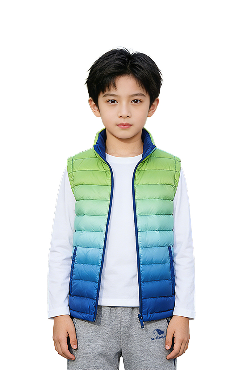 立領漸層羽絨背心│童款 7226