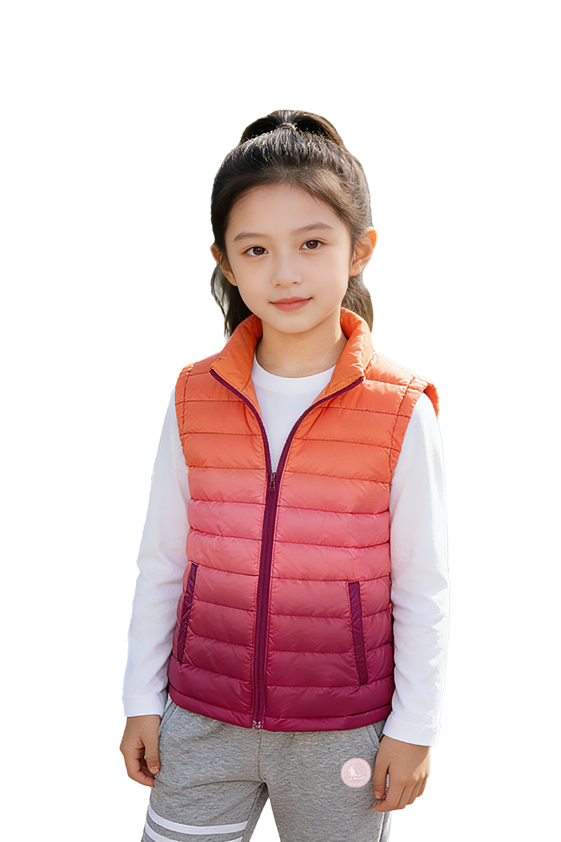 立領漸層羽絨背心│童款 7226